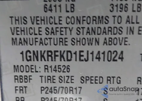 2014 Chevrolet Traverse Ls z USA, uszkodzony, nr VIN 1GNKRFKD1EJ141024